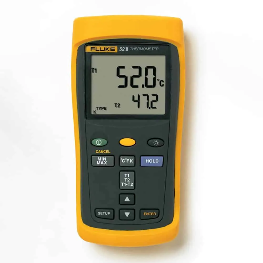 Fluke Dual Input Digital Thermometer, -200"C to 1372"C