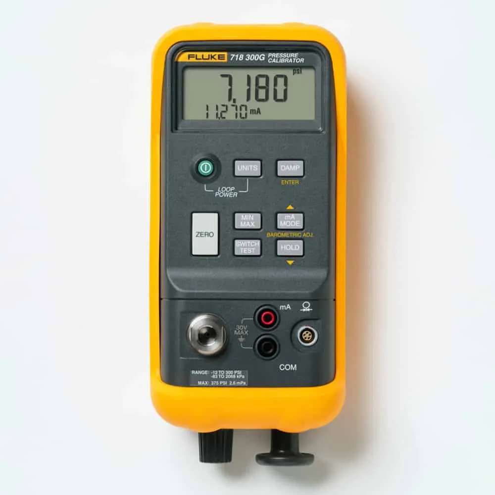 Fluke Pressure Calibrator, -1 To 1 PSI, -68.9 to 68.9 mBar