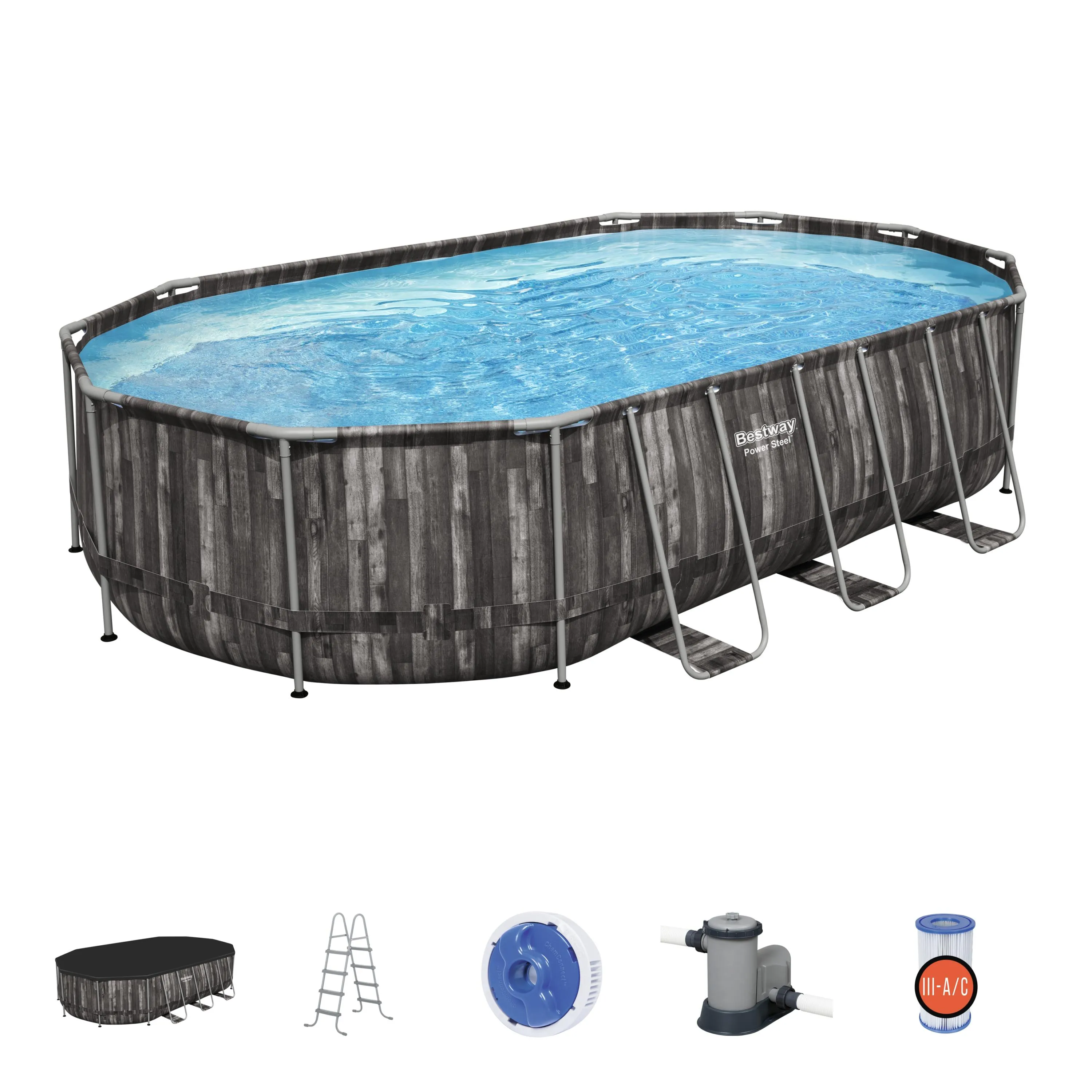 BWAY POOLST POWRSTL OVAL 610X366X122CM 5611R