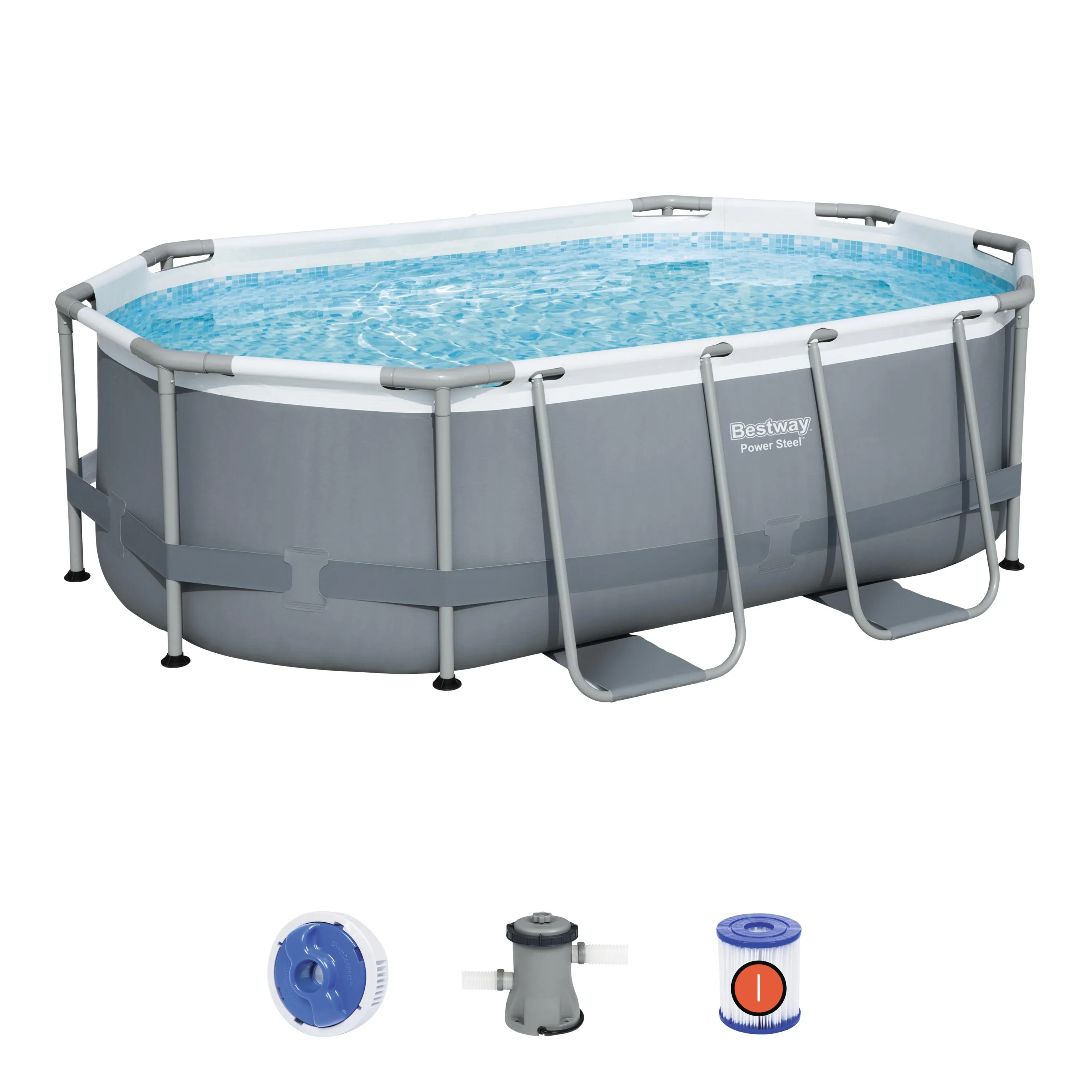 BWAY POOLSET POWRSTL OVAL 305X200X84CM 5614A