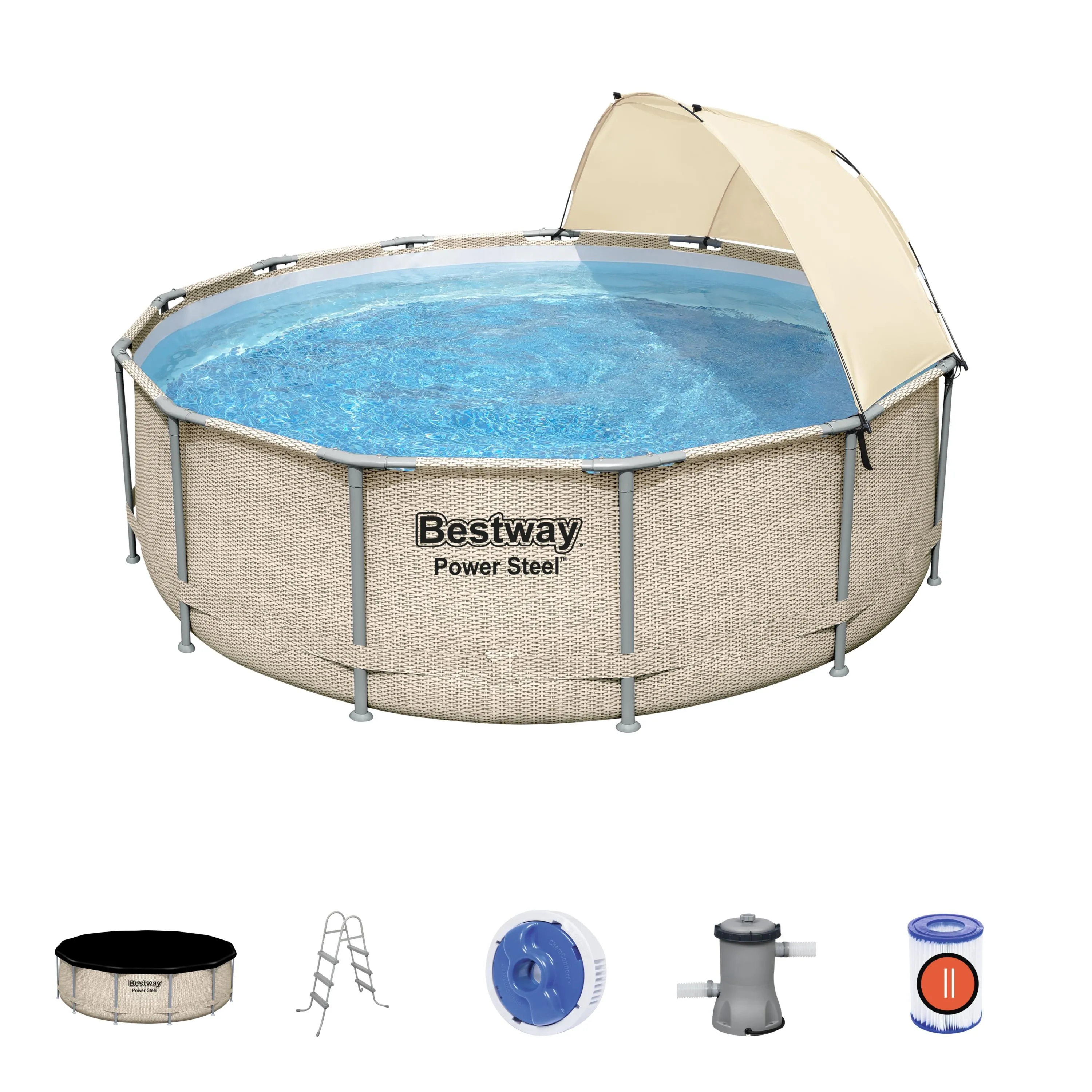 BWAY POOLSET POWERSTEEL 396X107CM 5614V