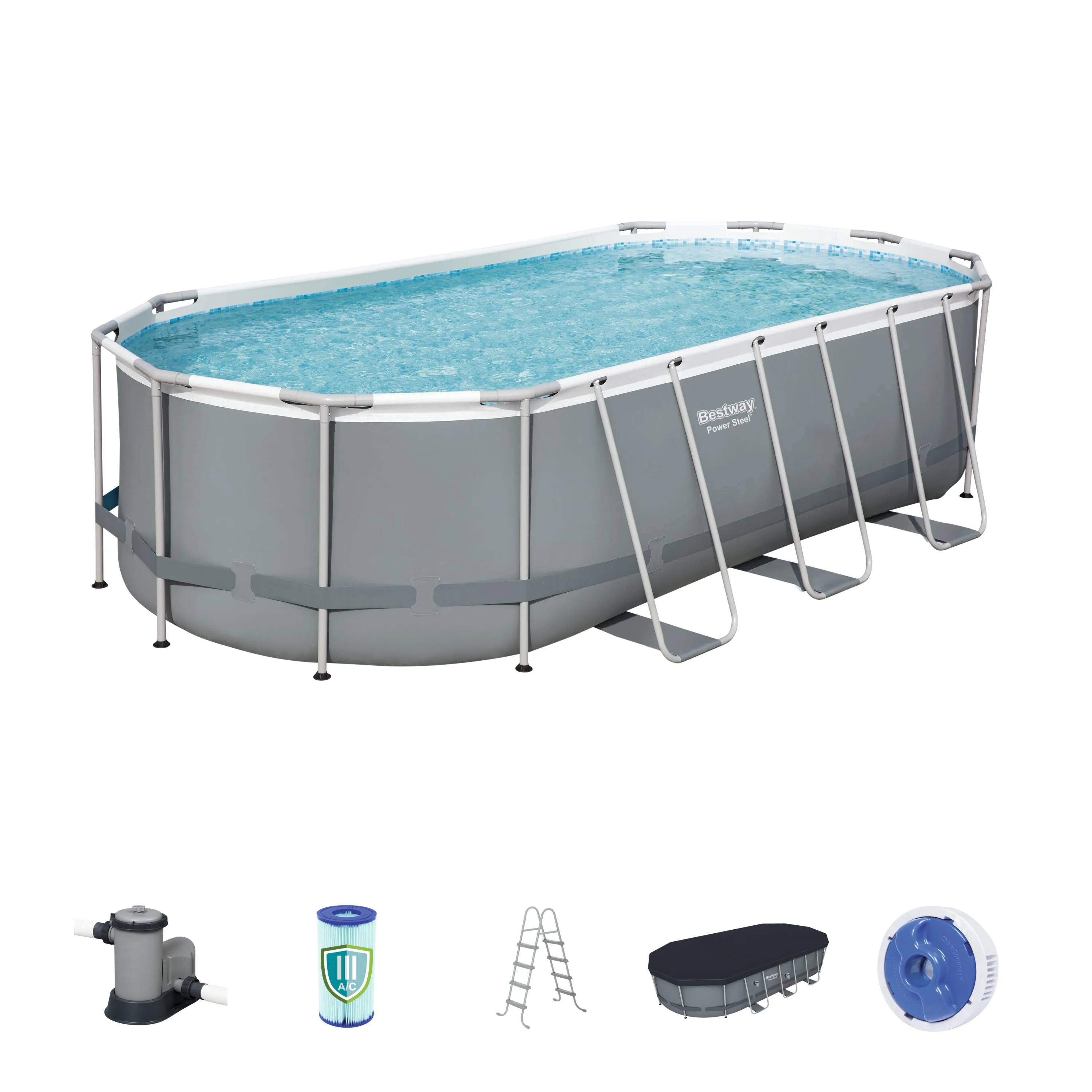 BWAY POOLST POWRSTL OVAL 549X274X122 56710