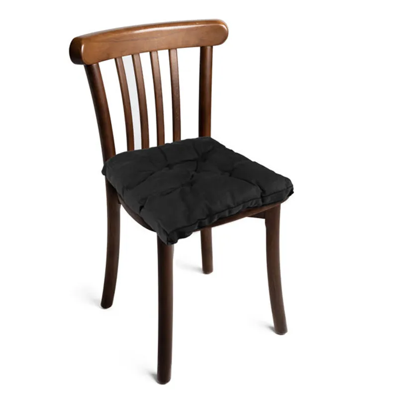 Cotton Home Velvet Chair Pad - 40x40cm - Black