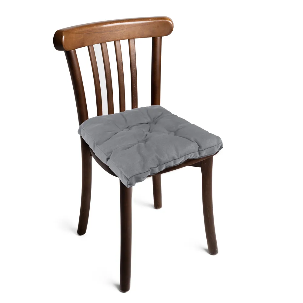 Cotton Home Velvet Chair Pad - 40x40cm -  Silver