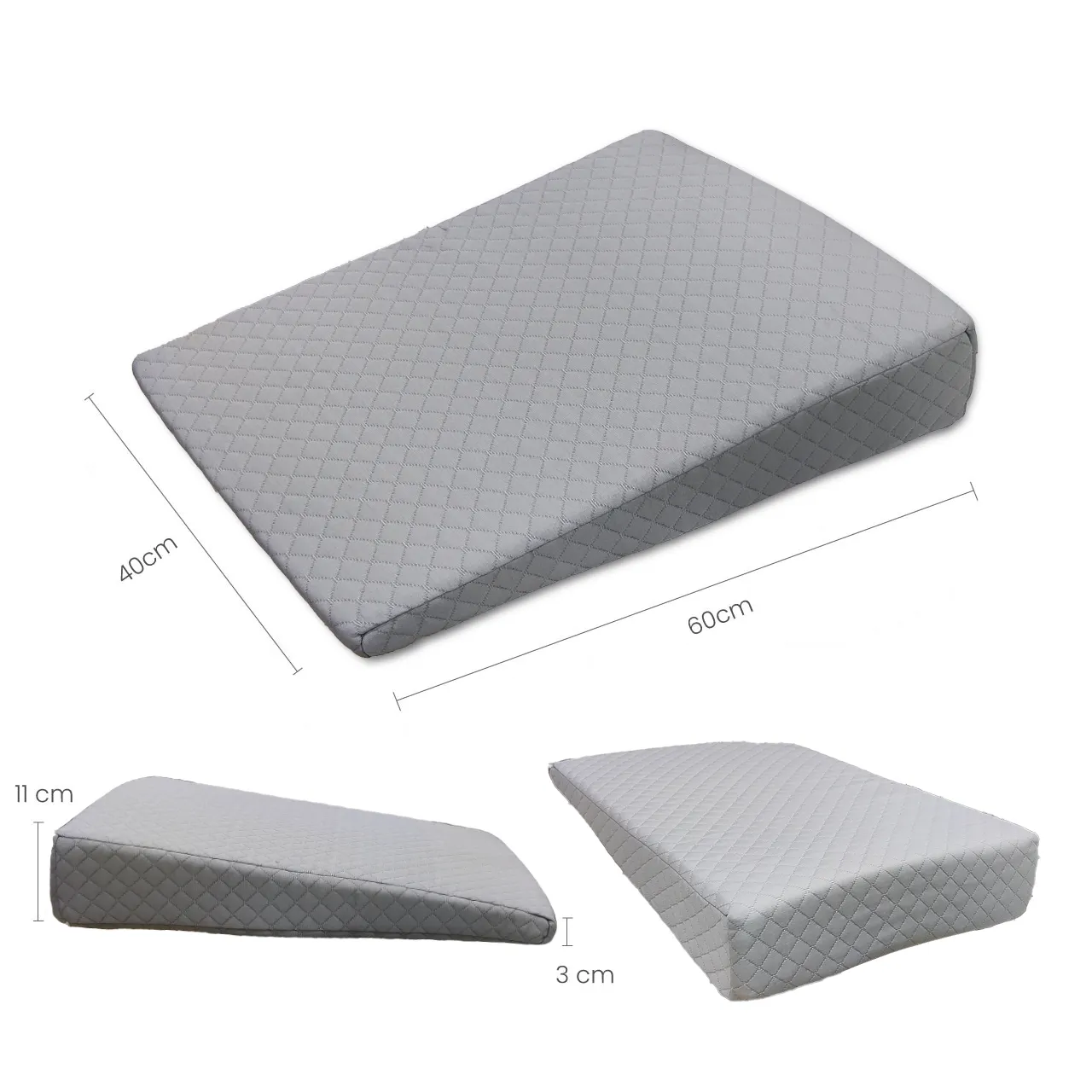 Cotton Home Venus Breathable Memory Foam Pillow Size:40X60X13 CM Fabric: Anti stress Color: gray