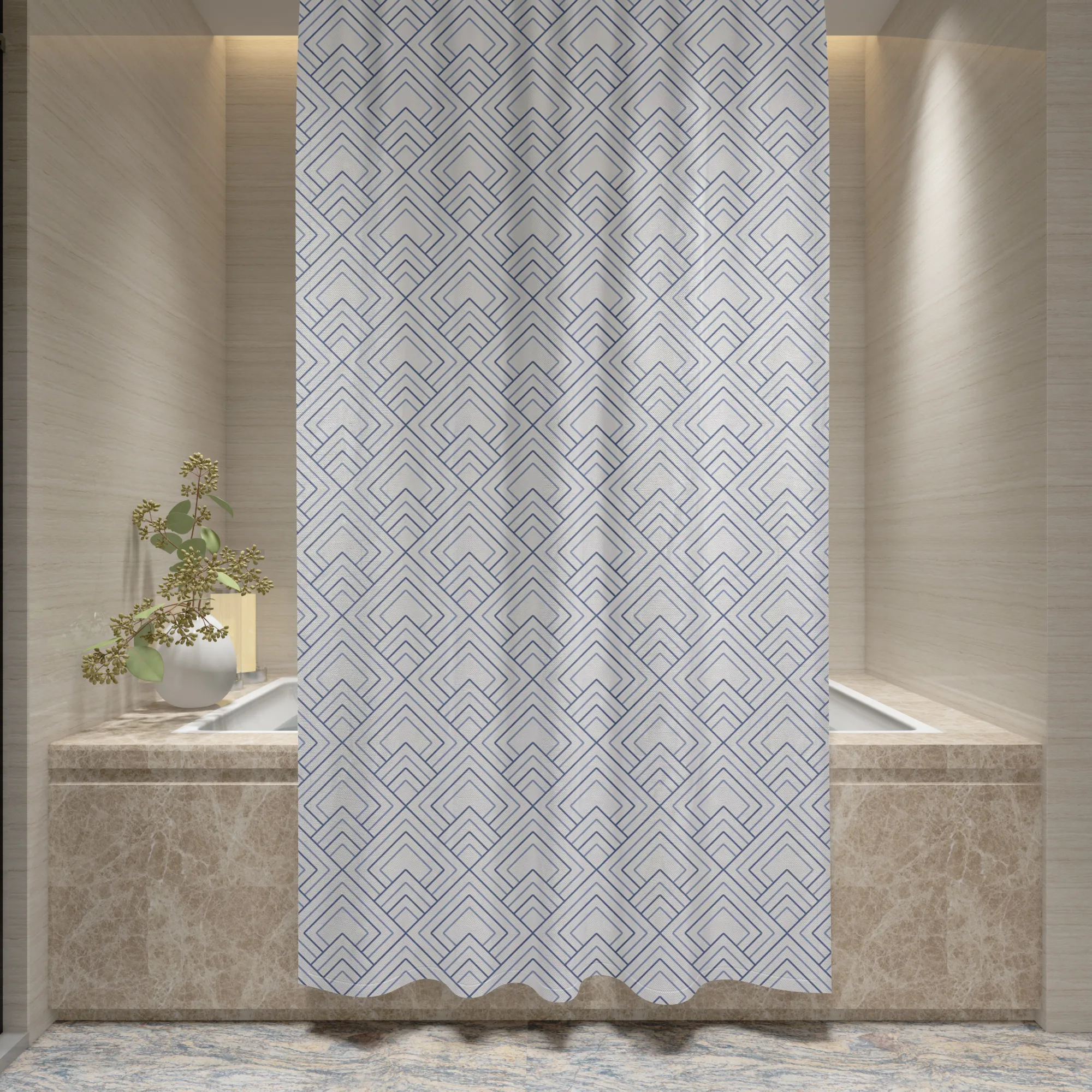 Cotton Home Microfiber Shower Curtain-DS01