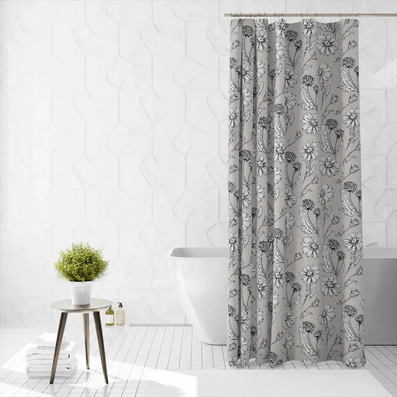 Cotton Home Microfiber Shower Curtain-DS11