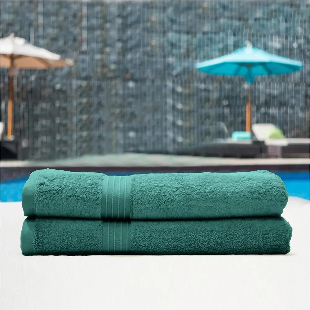 Cotton Home Bath Towel 2pc Set,70x140cm,100%Cotton Dark Mint