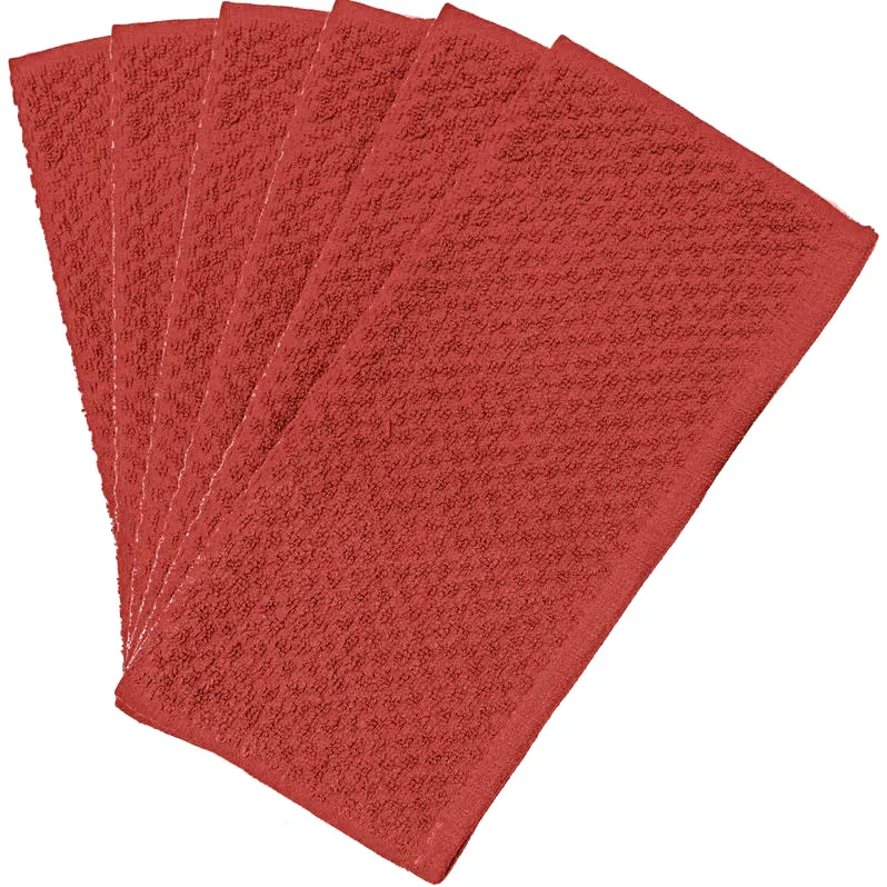 Cotton Home 100% Cotton Kitchen Towel Pack of 8pcs - 360gsm - Red