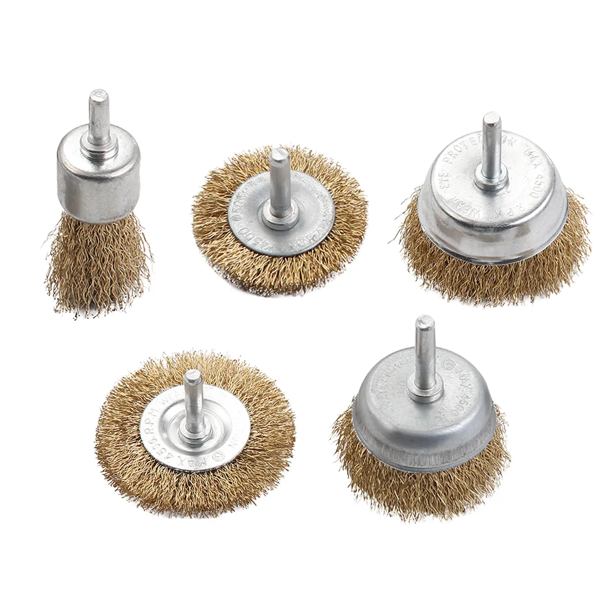 CRIMPED BRUSH SET 5-PC/BRASS COATED 663205