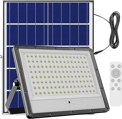 Solar Flood Light Outdoor, 20000LM Bright Security Light, IP66 Waterproof LED Lights, 6500K Daylight White Floodlight for Yard, Stadium, Playground, Patio Barn, Garden, Garage (200, Watts)