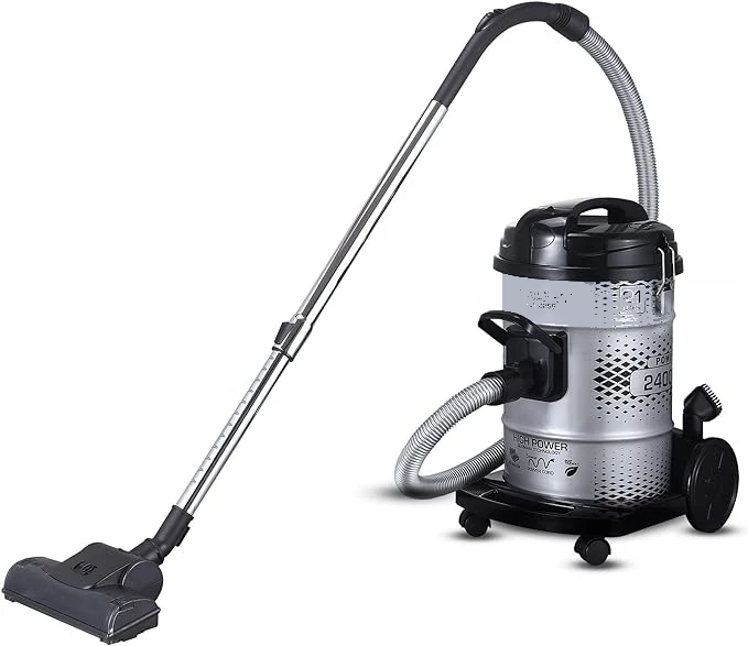 Metal Drum Vacuum Cleaner, 2000W Motor, 21L Dust Capacity, Powerful Blower Function, EasyLift Handle, Larger Wheels, 9Mtr Cord Length, Floor Nozzle, Crevice Nozzle, Telescopic Tube-78cm, Hose, Green C