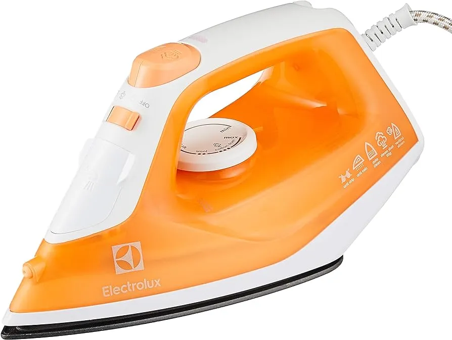 Steam Iron, 1600W, Non-Stick Ceramic Plate, Continuous Steam Flow for Wrinkle- Free Ironing, Mechanical Knob, Easy Glide, 80gm Steam Shot, Pilot Lamp, Water Tank, Anti-Drip System, Self-Clean function