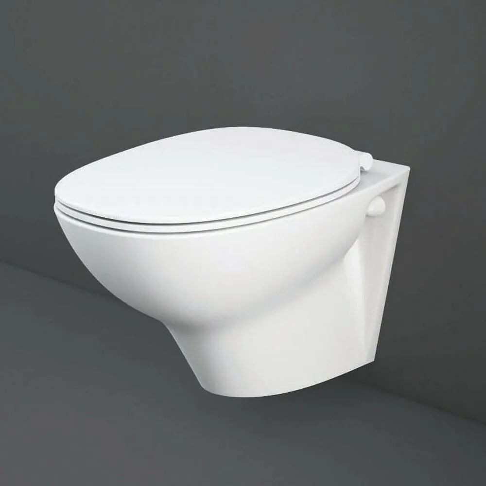 RAK MORNING - RIMLESS WH WC W/ UREA (NORMAL CLOSE) SEAT & COVER (52CM)