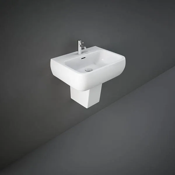 METROPOLITAN WASH BASIN W/ HALF PEDESTAL (52CM)