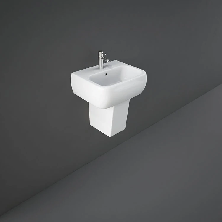 METROPOLITAN WASH BASIN W/ HALF PEDESTAL (42CM)