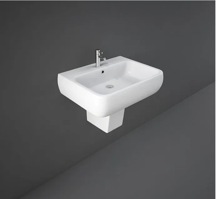METROPOLITAN WASH BASIN W/ HALF PEDESTAL (60CM)