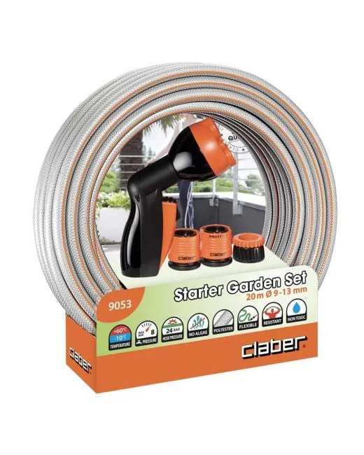 CLABER 9-13MM 20M HOSE WITH STARTER GARDEN SET 9053 