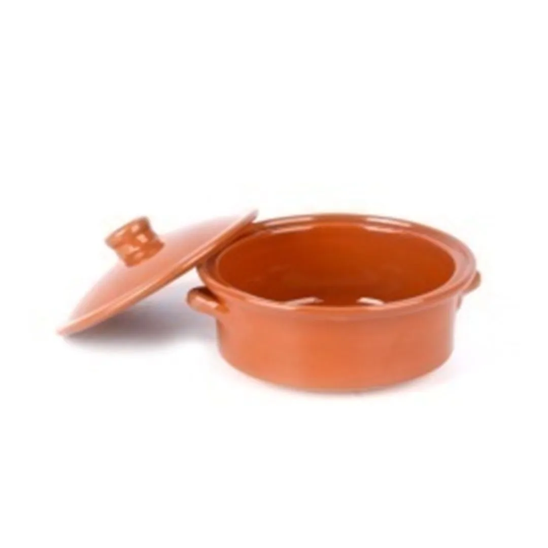 SPAIN CLAY POT COCOTTE W/LID 18CM R-0518