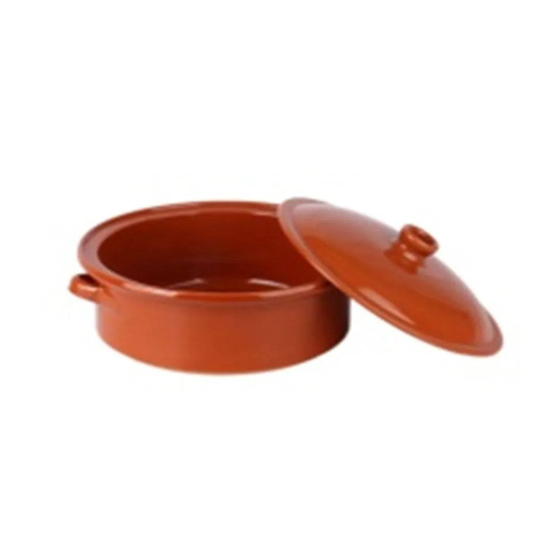 SPAIN CLAY POT COCOTTE W/LID 28CM R-0528  