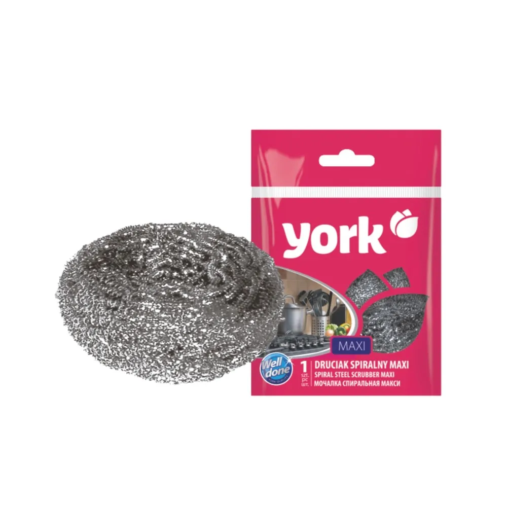 YORK Spiral steel scrubber MAXI 1 pc 75 x 40 mm