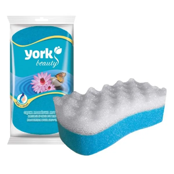 YORK BATH Massage sponge 011030 | SCRUBBER | SOFT | COMPATIBLE WITH SHOWER GEL
