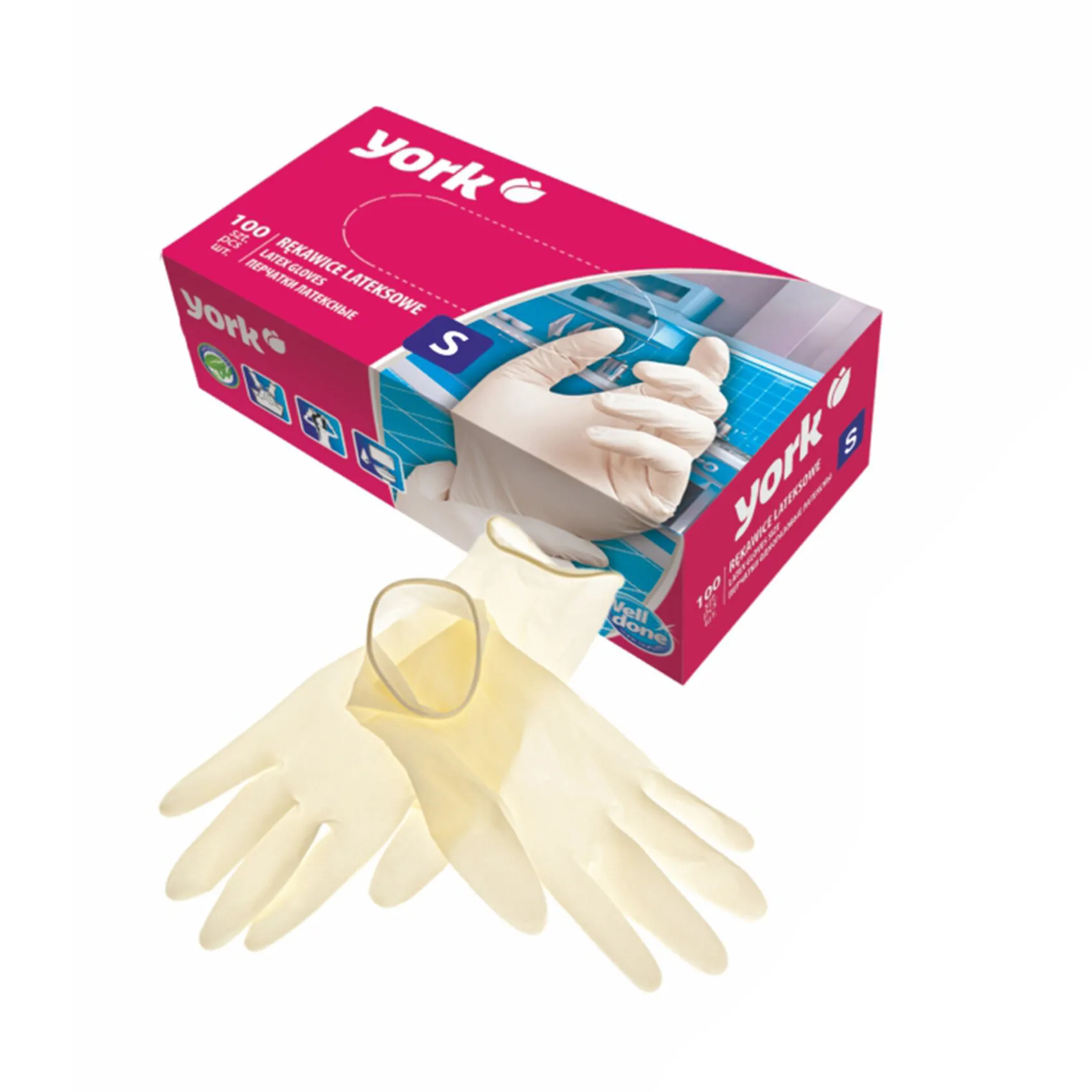 YORK Latex gloves L 100 pcs