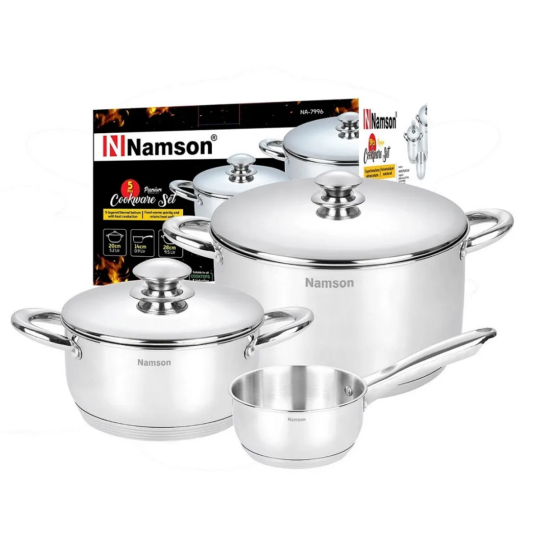 NAMSON STAINLESS STEEL 5pcs COOKWARE SET 28"