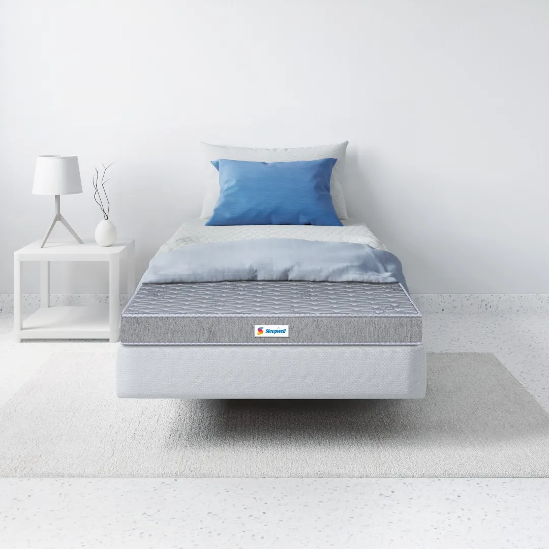 Sleepwell Durafirm 2.0 | Visco Medicated Foam | Twin Bed Size | Medium Firm | Neem Fresche Technology | Anti Sag Mattress (200L x 120W x 15H cm)