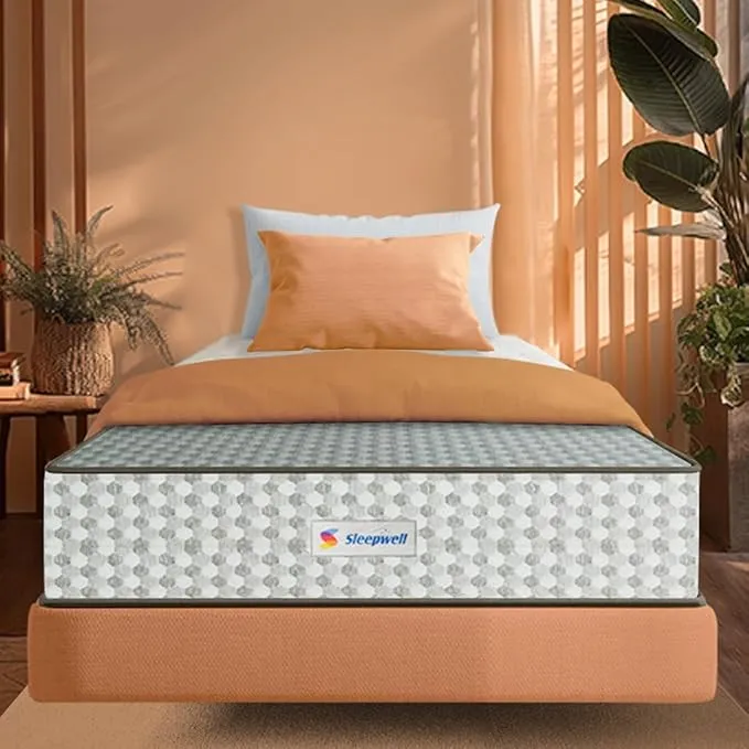 Sleepwell Dual Pro Profiled Foam | 10 Night Trial | Reversible | Gentle And Firm Triple Layered Anti Sag Foam Mattress | Twin Bed Size (200L x 120W x 20H cm)