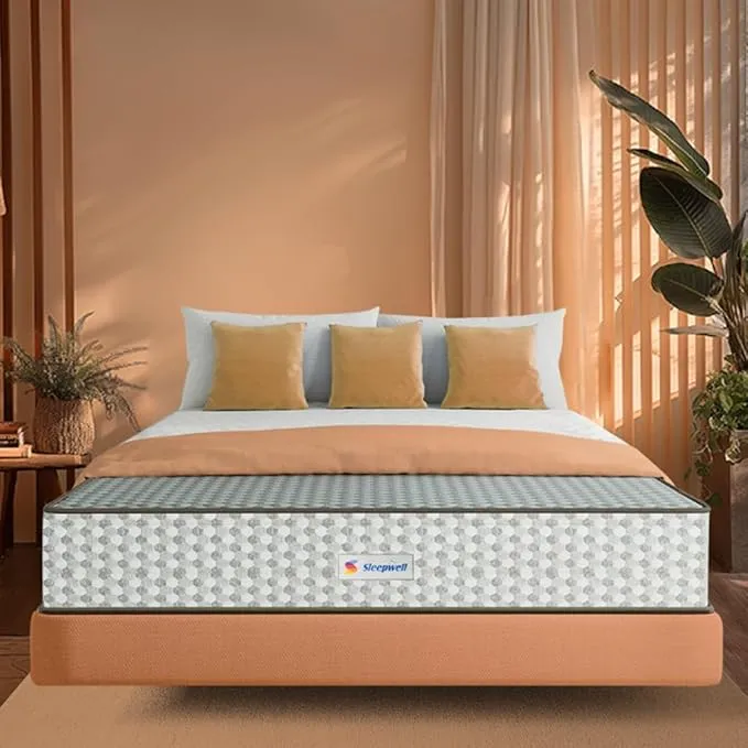 Sleepwell Dual Pro Profiled Foam | 10 Night Trial | Reversible | Gentle And Firm Triple Layered Anti Sag Foam Mattress | Queen Bed Size (200L x 160W x 20H cm)