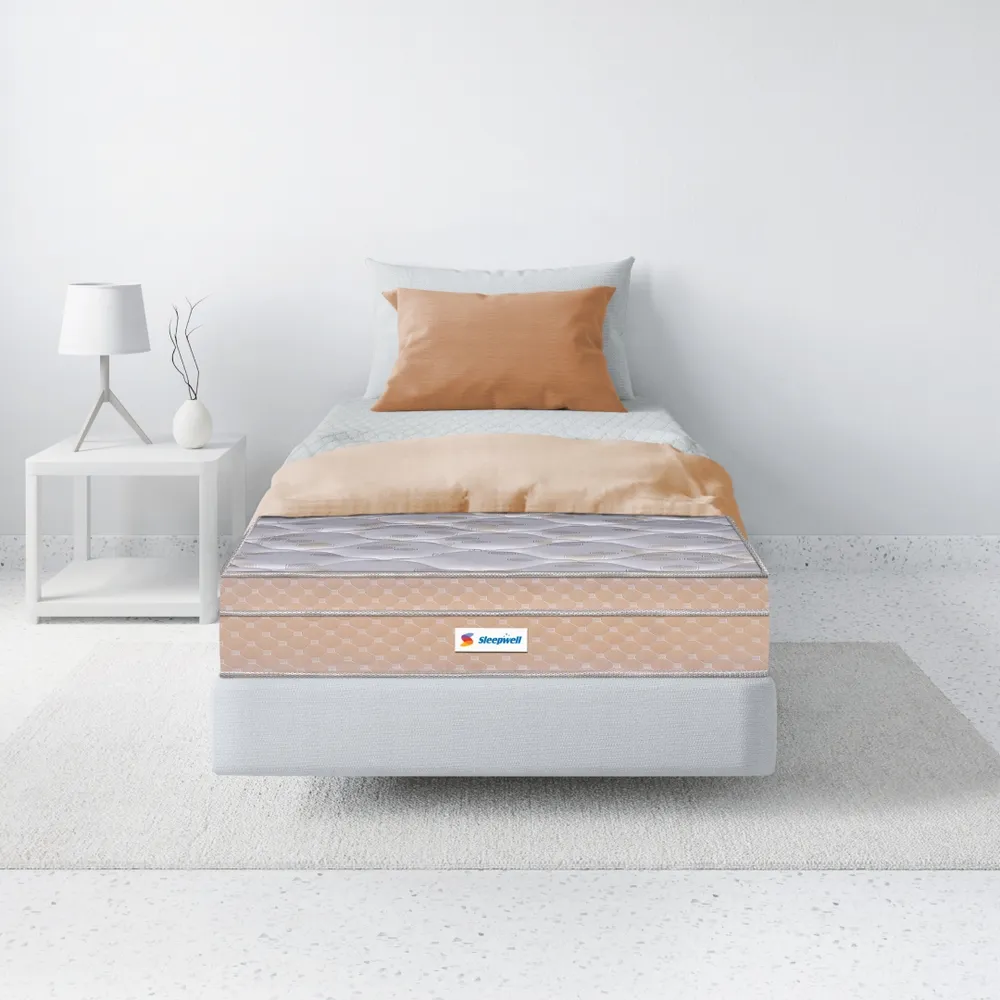 Sleepwell Spring Fresh Classic | 3 Zone Profiled Resitec Foam | Single Bed Size | Pocket Spring | Neem Fresche Technology | Anti Sag Mattress (200L x 90W x 25H cm)