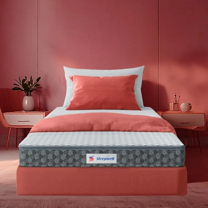 Sleepwell StarGold | 10 Night Trial | Profiled Resitec Foam | Medium Firm | Anti Sag Tech Mattress | Twin Bed Size (200L x 120W x 20H cm)