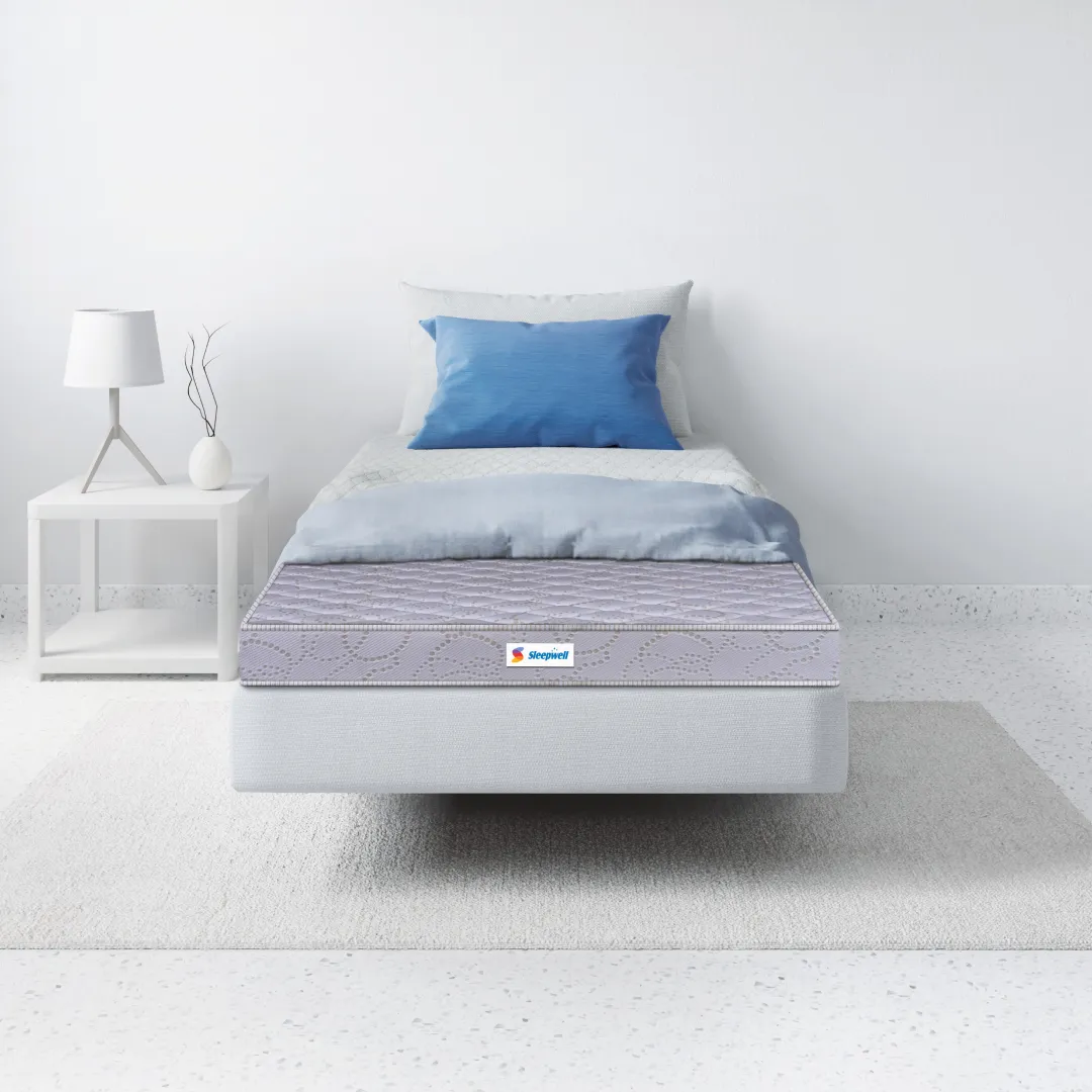 Sleepwell Utsav 2.0 | Resitec Foam | Single Bed Size | Medium Firm | Neem Fresche Technology | Anti Sag Mattress (200L x 90W x 15H cm)