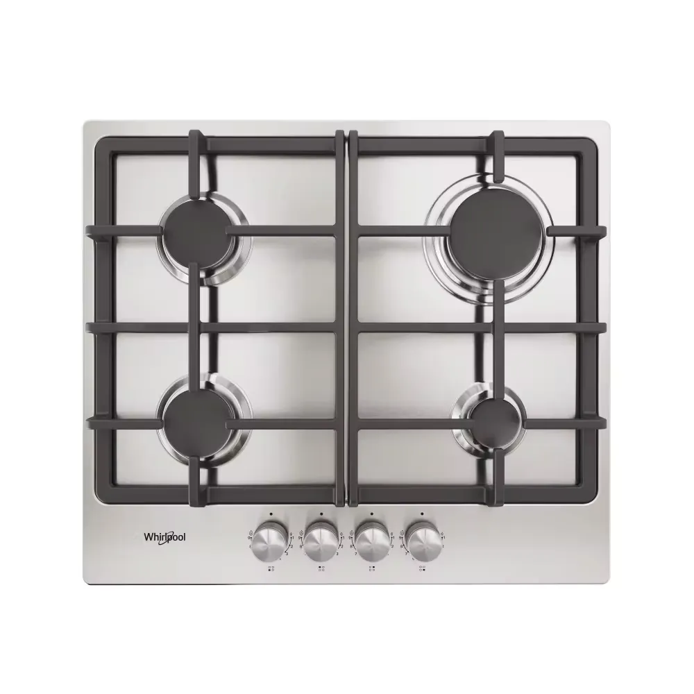 60cm Built in Gas Hob, Cast Iron Open Grid, Inox