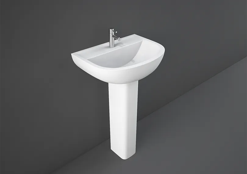 RAK COMPACT WASH BASIN W/ HALF PEDESTAL (45CM)