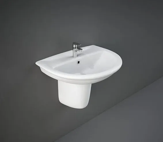 RAK - KARLA WASH BASIN W/ HALF PEDESTAL (60CM)