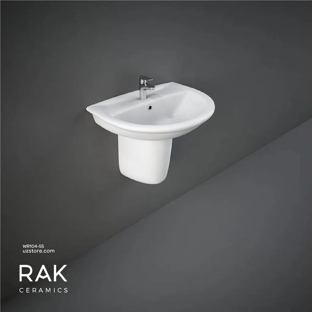 RAK - KARLA WASH BASIN W/ FULL PEDESTAL (55CM)