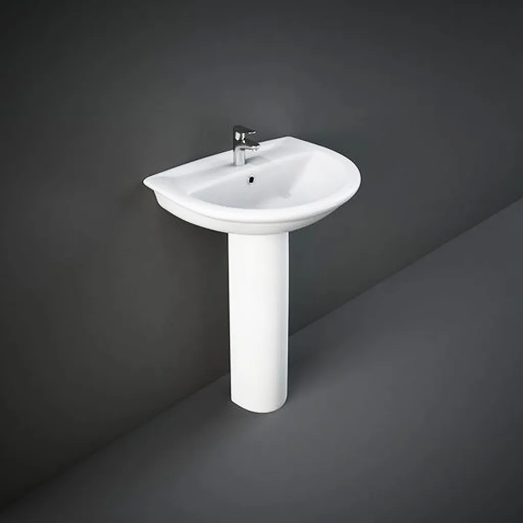 RAK - KARLA WASH BASIN W/ HALF PEDESTAL (55CM)