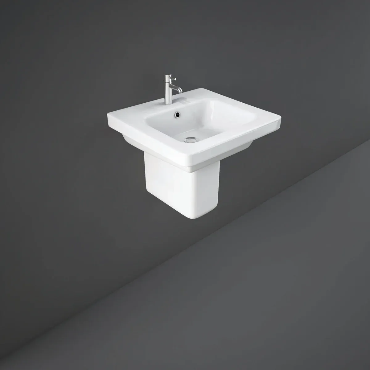 RAK - RESORT WASH BASIN W/ HALF PEDESTAL (50CM)