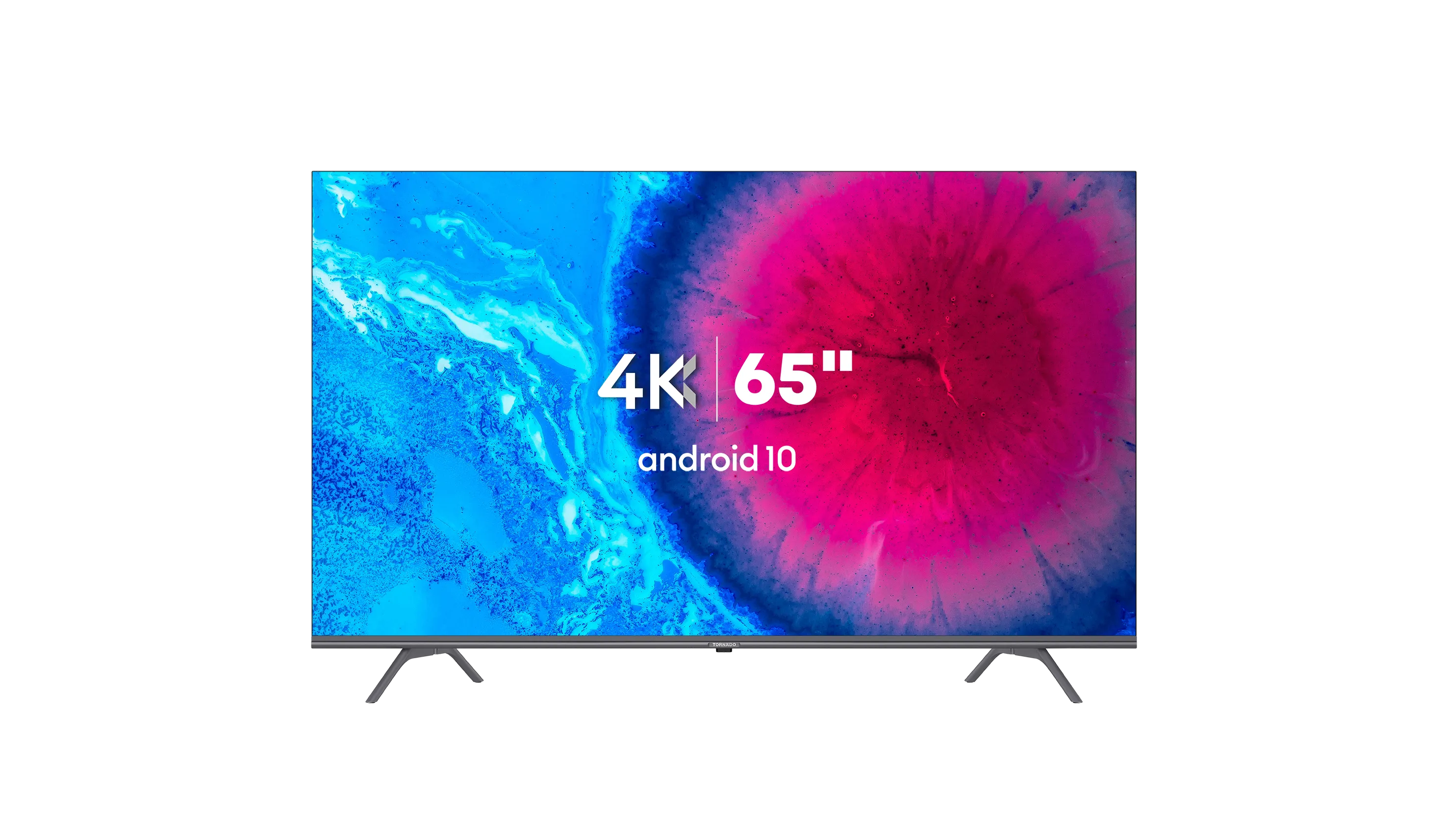 TORNADO 4K UHD Frameless Smart TV 65 Inch Android, Black, Youtube, Netflix, Big Size Ultra HD Television With Full Size Screen, No Frame 65UA1410E