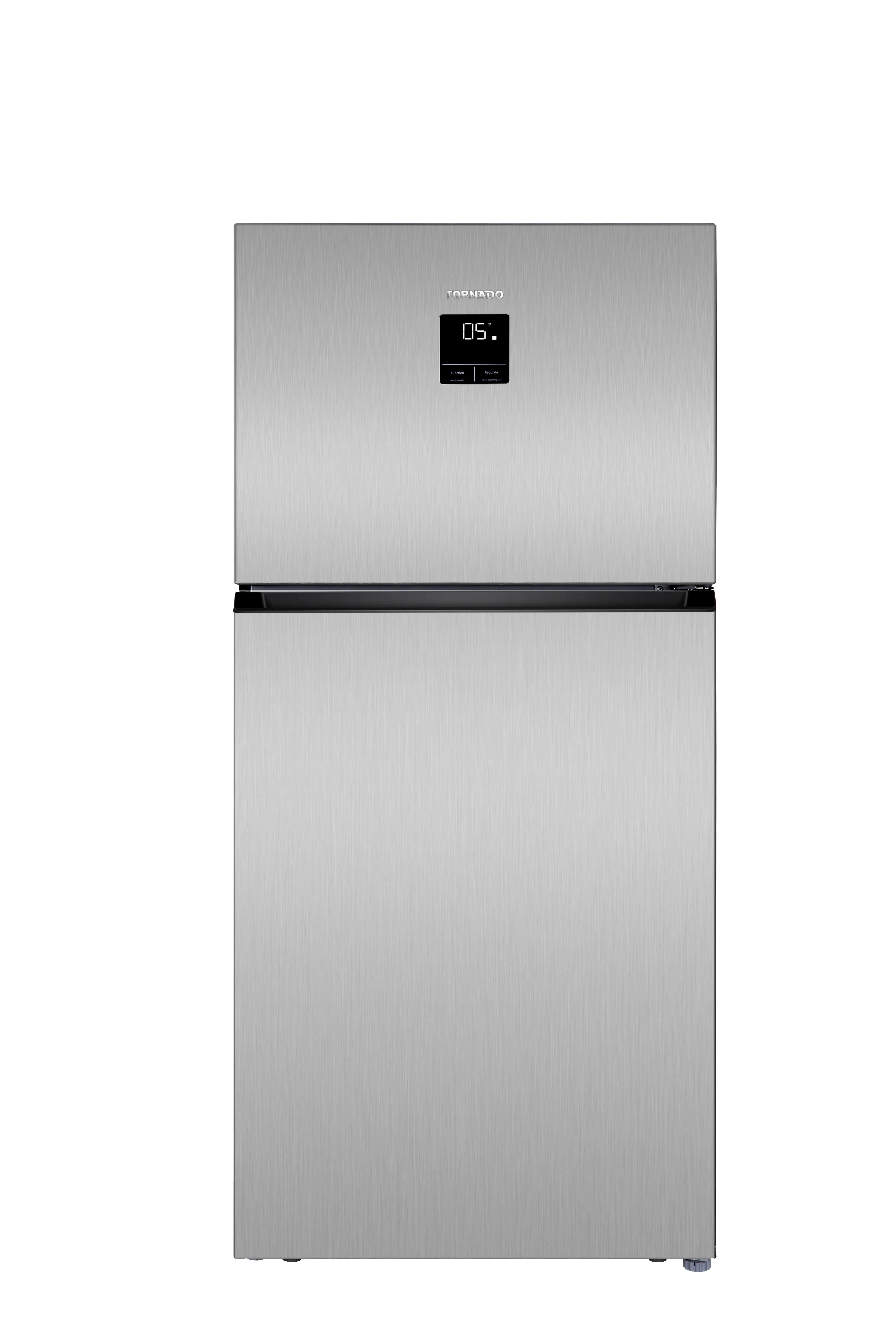 TORNADO 538 Liters Net Capacity Top Mount Inverter Refrigerator Silver, Double Door, with Digital Display Control, Multi Air Flow, Tempered Glass shelves RF-TCN538PT0GINE