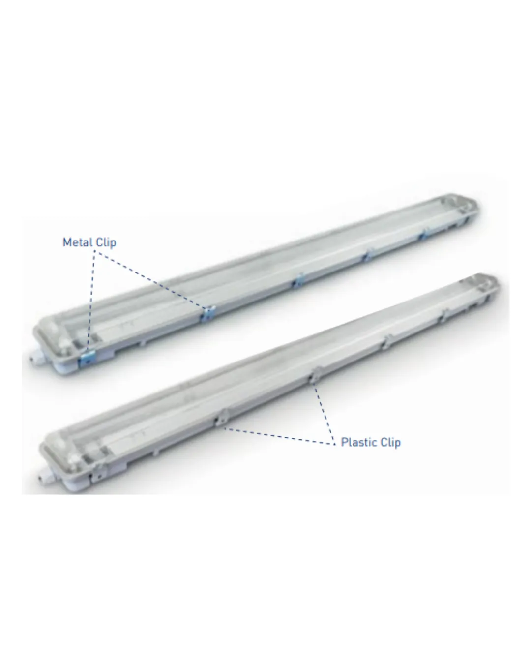 Aquatrong triproof fixture for 4ftx2 ABS+PC for LED Tube QUANTA