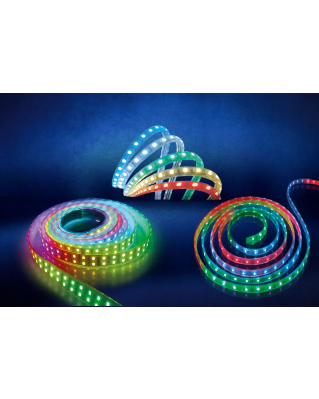 Colorueto 5050 double RGB10W/M LED Strip Light with power cord and end cap