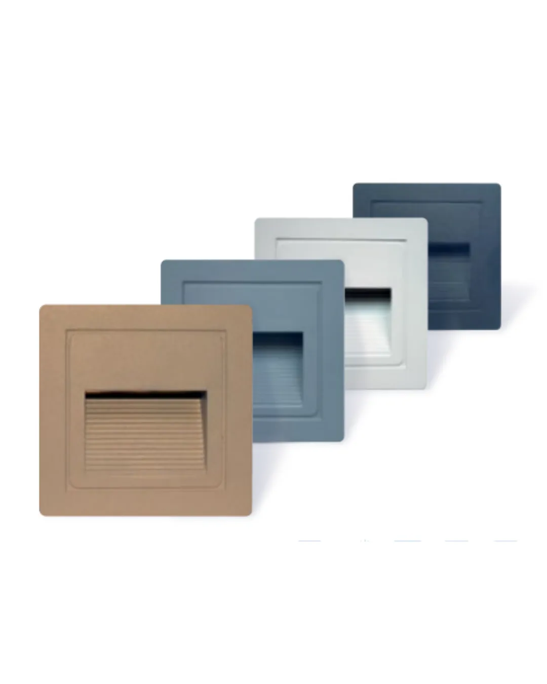 Stepo 3W Warm white square LED step light Silver