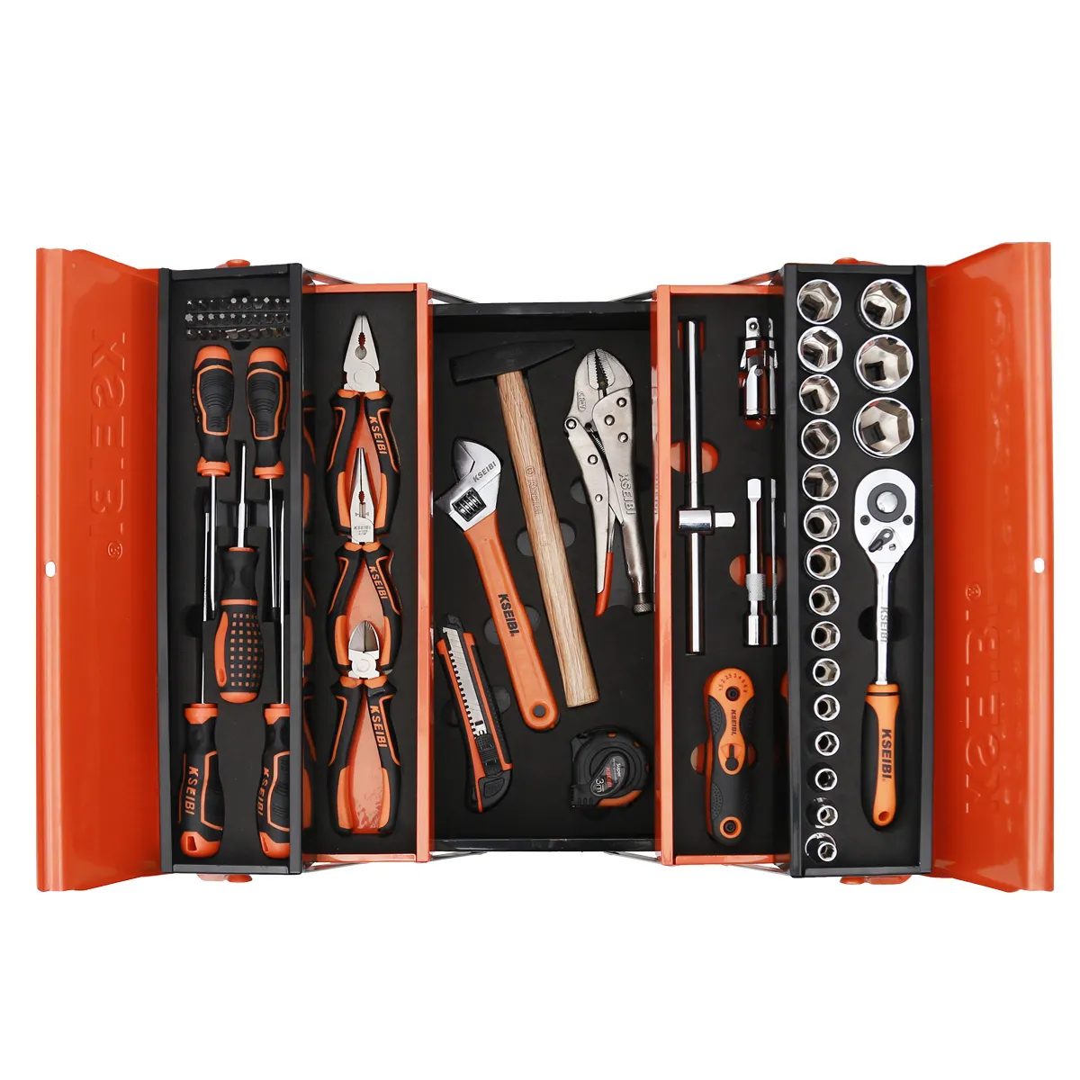 221038 - KSEIBI Tool Box 5 Compartments Machinest Tool Set 72PCS