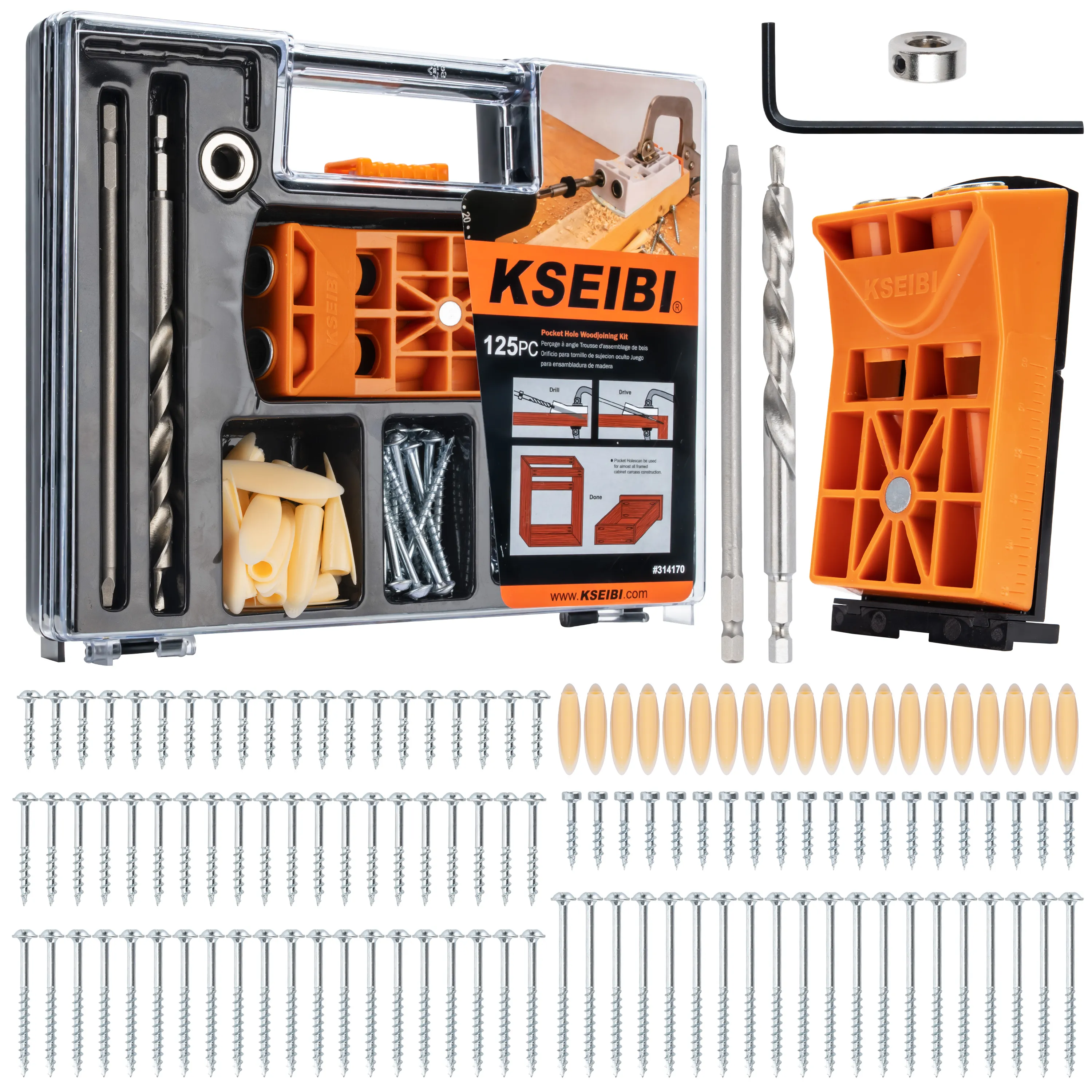 314170 - KSEIBI Plastic Hd Pocket Hole Jig Set
