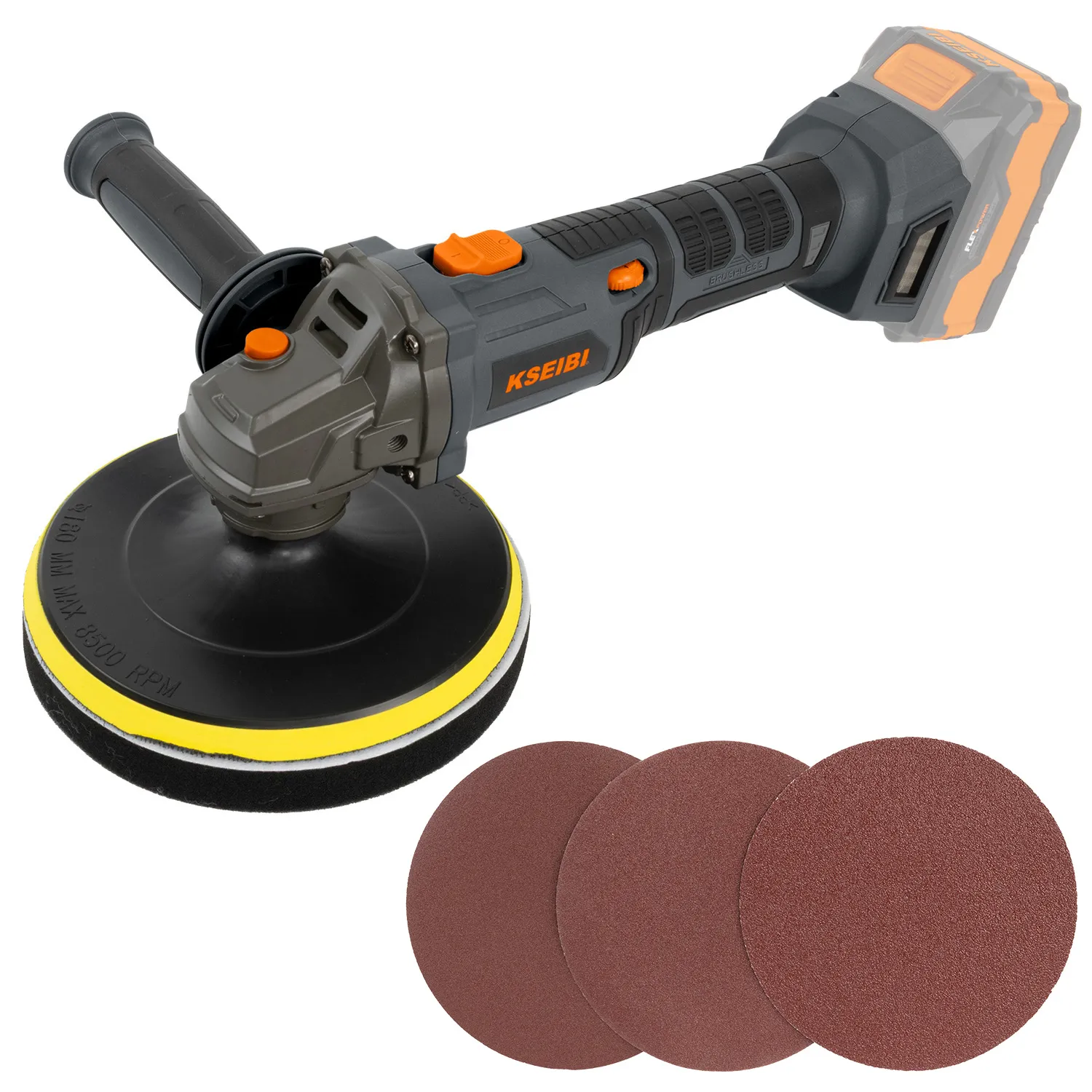710342 - KSEIBI KPO 20VEC-180, Cordless Brushless Polisher/Sander, Bare