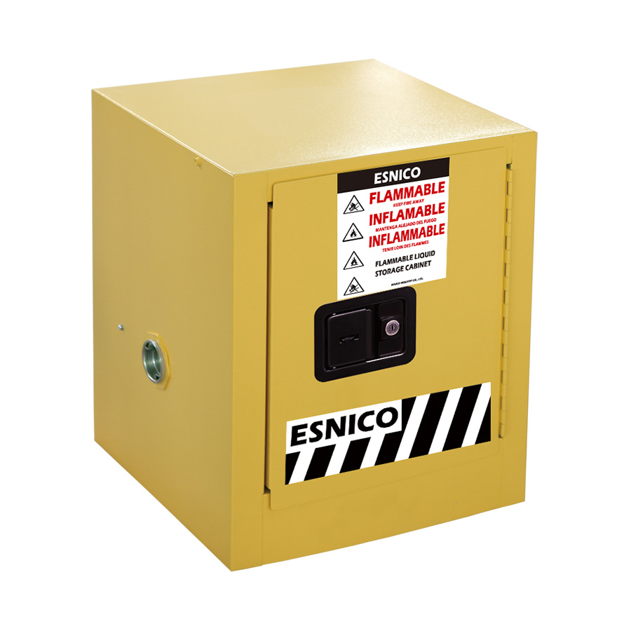 Flammable Cabinet, 4Gal, 15L, Manual Close, Yellow