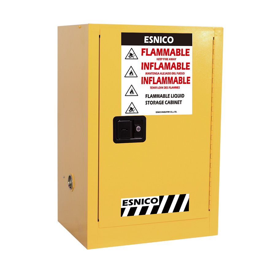 Flammable Cabinet, 12Gal, 45L, Manual Close, Yellow